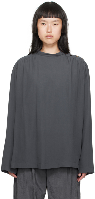 lemaire gray soft blouse