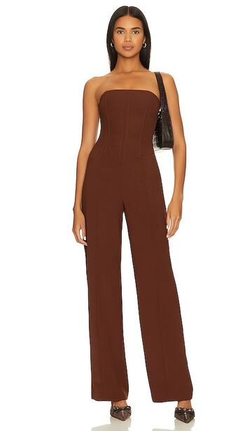 lovers and friends abby jumpsuit in chocolate in brown
