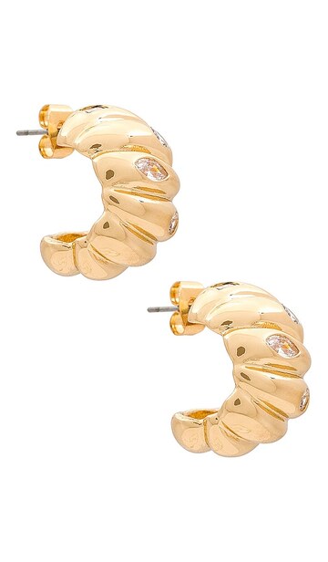 ettika chunk hoop earrings in metallic gold