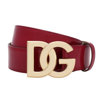 dolce & gabbana polished calfskin belt with dg logo