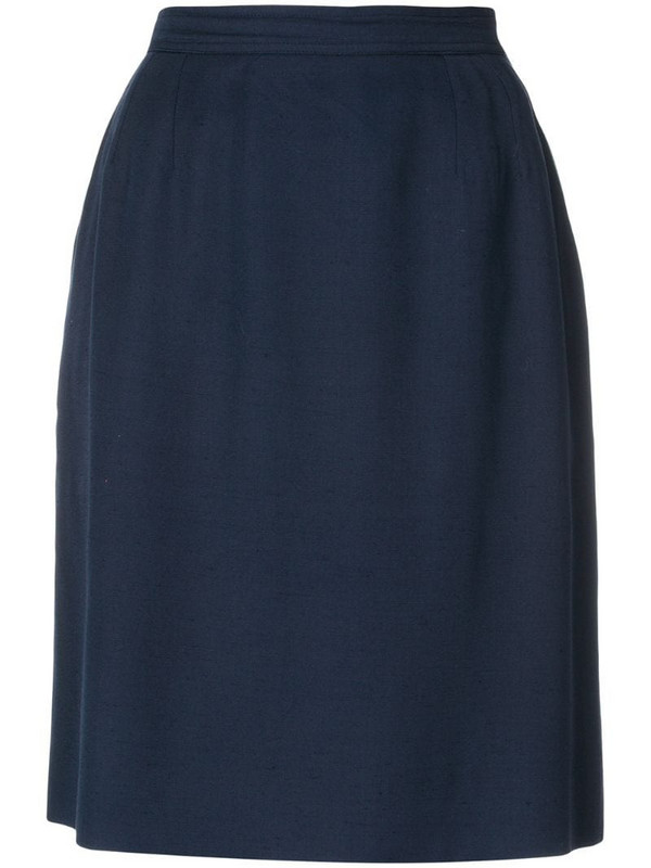 Yves Saint Laurent Pre-Owned high rise straight skirt in blue