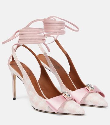malone souliers x emily in paris emily tweed slingback pumps in pink