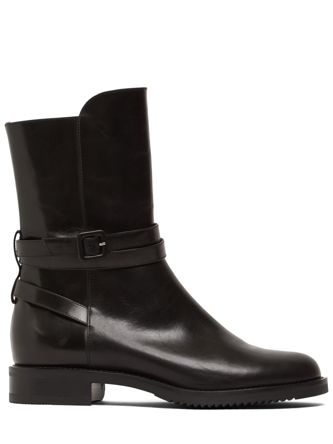 SERGIO ROSSI 30mm Ada Leather Ankle Boots in black