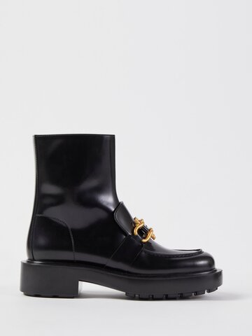 bottega veneta - monsieur leather boots - womens - black