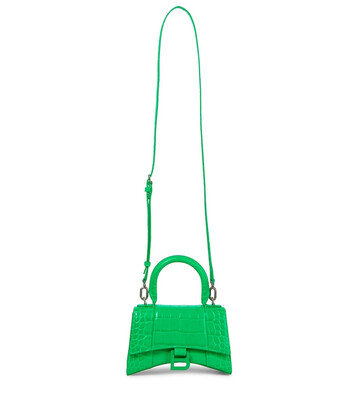 Balenciaga Hourglass XS leather tote in green