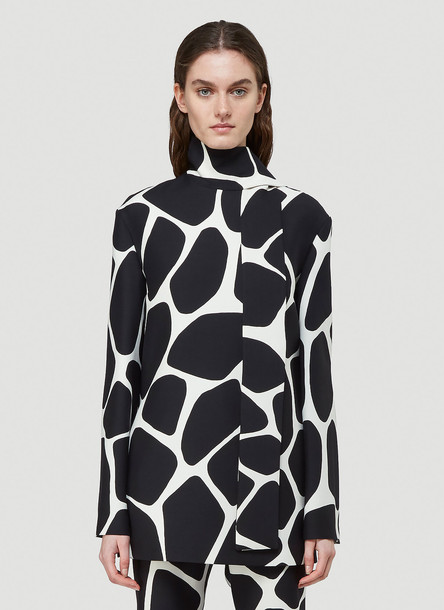 Valentino Giraffe Print Crepe Top in Black size IT - 40