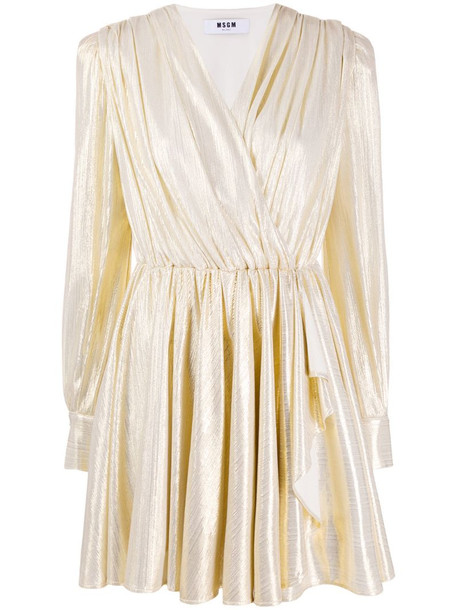 MSGM metallic short dress in gold