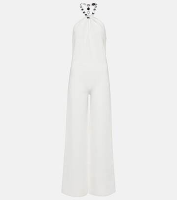 galvan globe cleopatra embellished jumpsuit in white