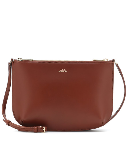 A.P.C. Sarah leather crossbody bag in brown