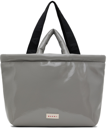 marni gray padded tote in stone