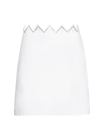 mach & mach embellished cotton poplin mini skirt in white