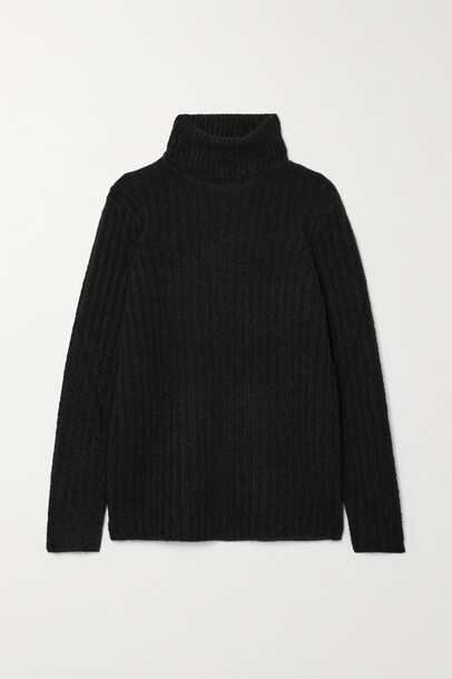 Gabriela Hearst - Holden Ribbed Cashmere And Silk-blend Bouclé Turtleneck Sweater - Black