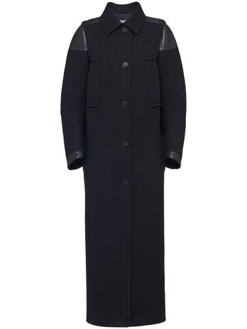 prada single-breasted wool coat - black