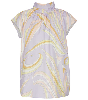 emilio pucci short-sleeved printed blouse in purple
