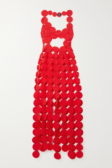 a.w.a.k.e. mode - cutout stretch-knit maxi dress - red