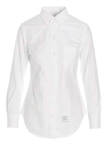 Thom Browne Logo Patch Shirt in white