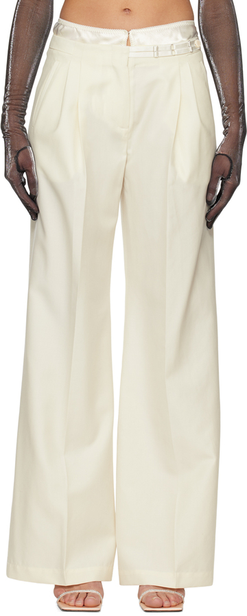 Anna October Off-White Polen Trousers in ivory