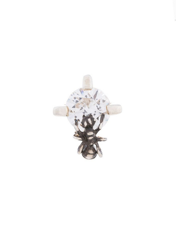 E.M. crystal stud fly earring in metallic