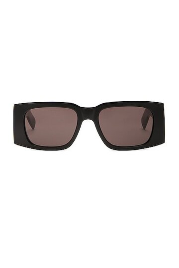 saint laurent rectangular sunglasses in black