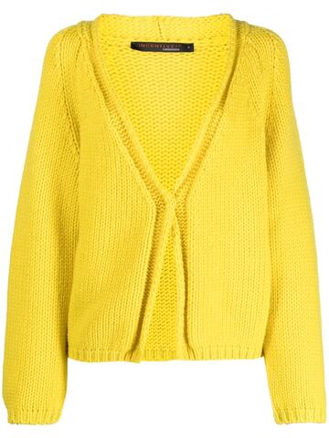 incentive! cashmere v-neck knitted cardigan - yellow