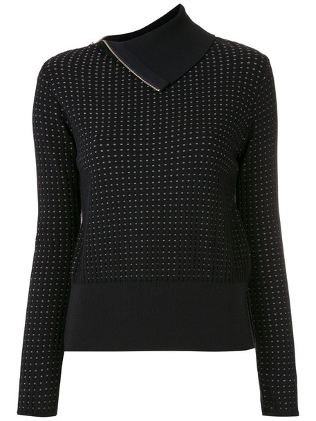 Egrey dotted knit blouse in blue
