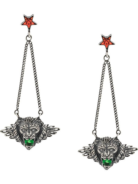 Iosselliani Leo Head Puro earrings in silver