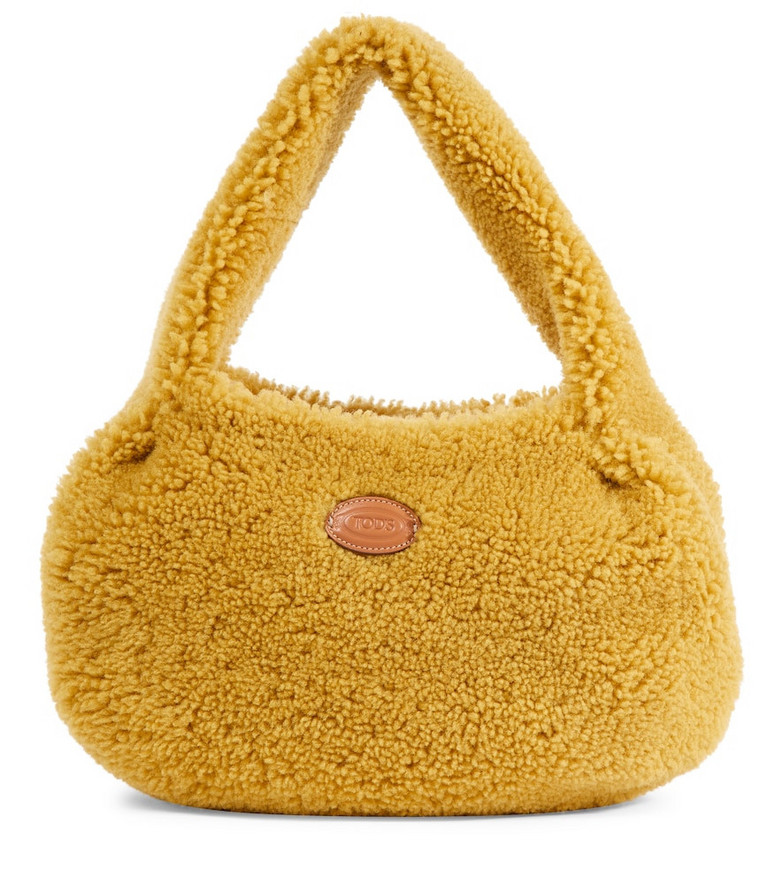 Tod's Shirt small shearling tote in yellow