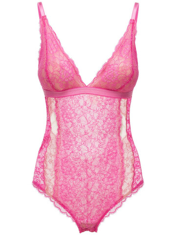 UNDERPROTECTION Amy Lace Bodysuit in pink