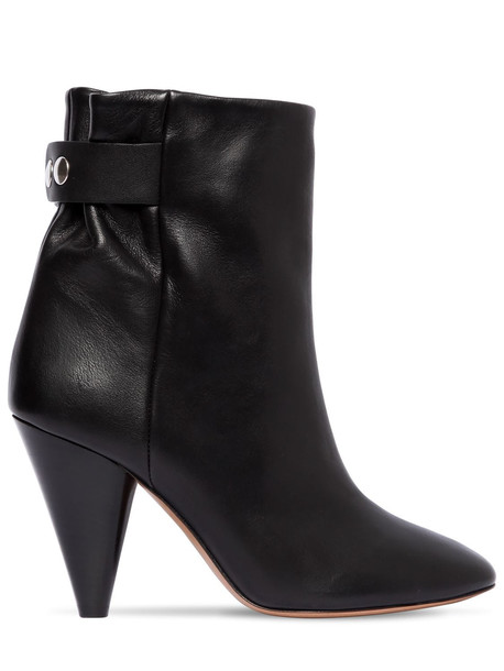 ISABEL MARANT 90mm Lystal Leather Ankle Boots in black