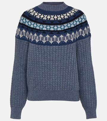 loro piana holiday noel cashmere sweater in blue