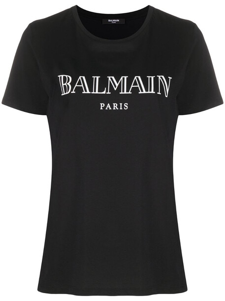 Balmain logo print T-shirt in black