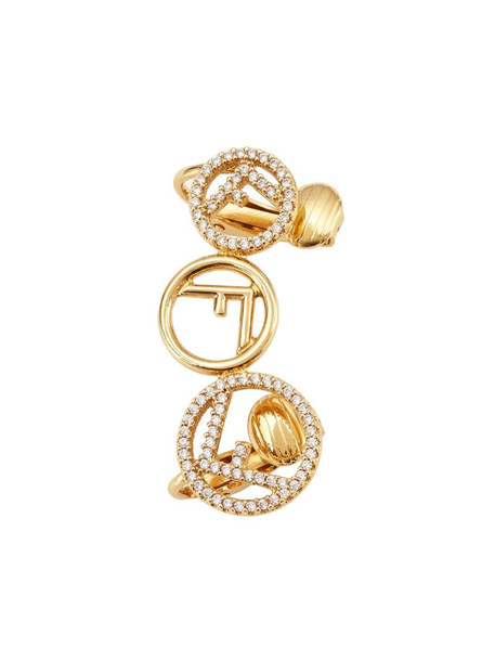 F is Fendi clip-on earring in gold