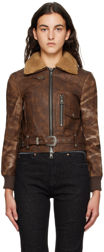 andersson bell brown austin faux-leather jacket