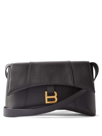 balenciaga - downtown xs leather shoulder bag - womens - black