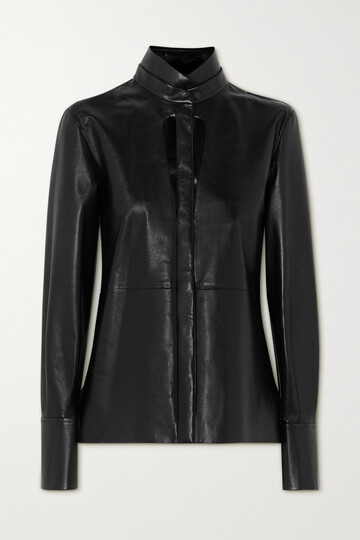 givenchy - cutout leather blouse - black
