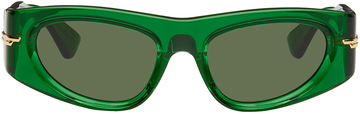 bottega veneta green oval sunglasses
