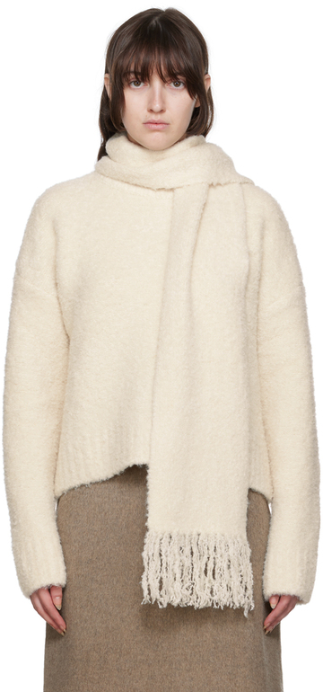 LE17SEPTEMBRE Off-White Scarf Sweater in ivory