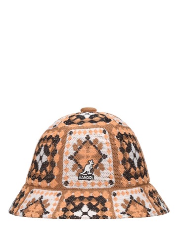 kangol arts & crafts casual bucket hat in brown / beige