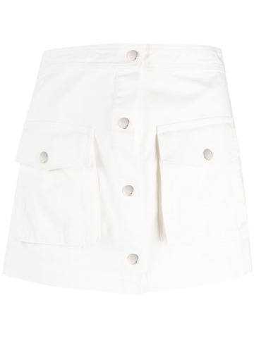 staud high-waisted cotton shorts - neutrals