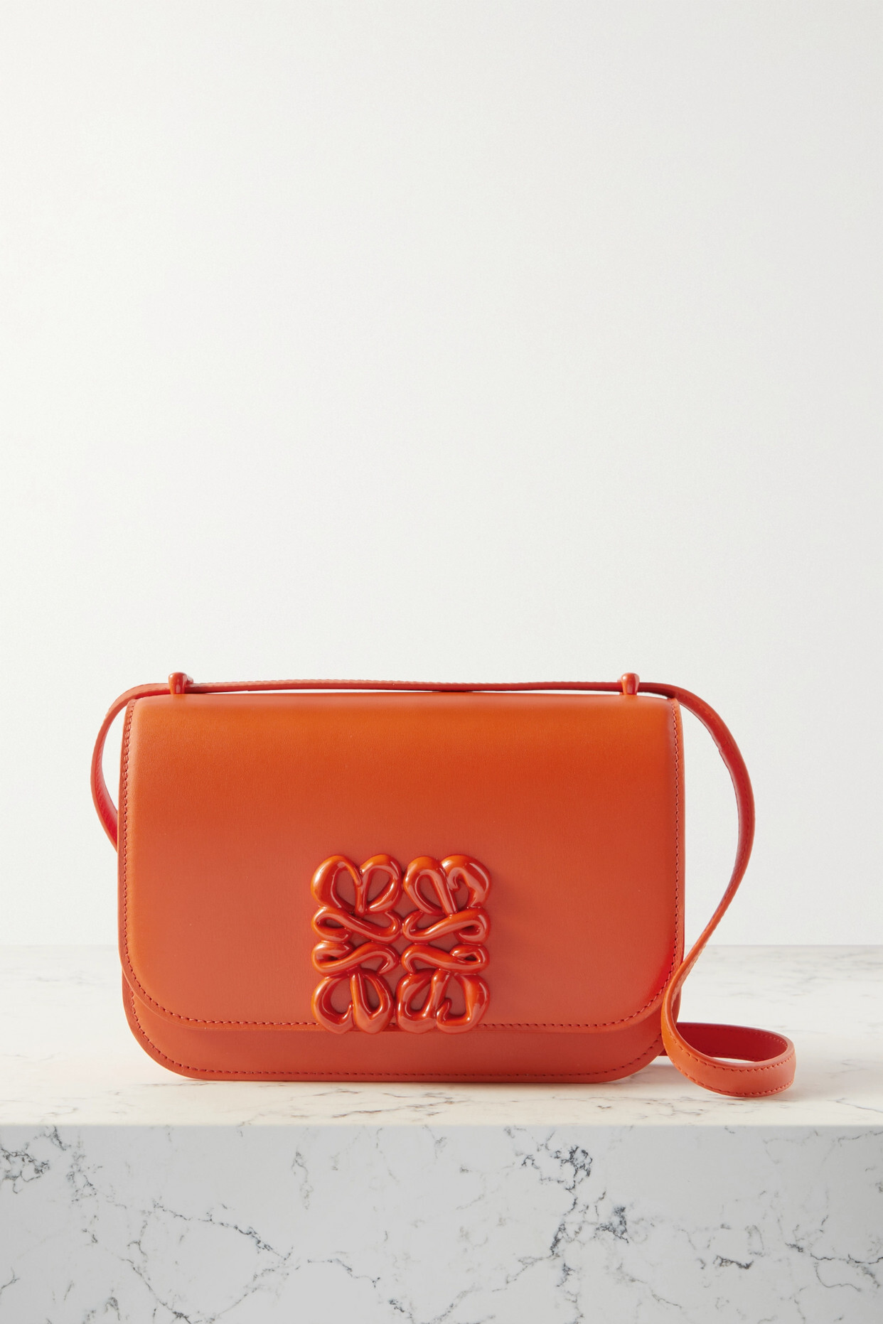 Loewe - Goya Small Leather Shoulder Bag - Orange