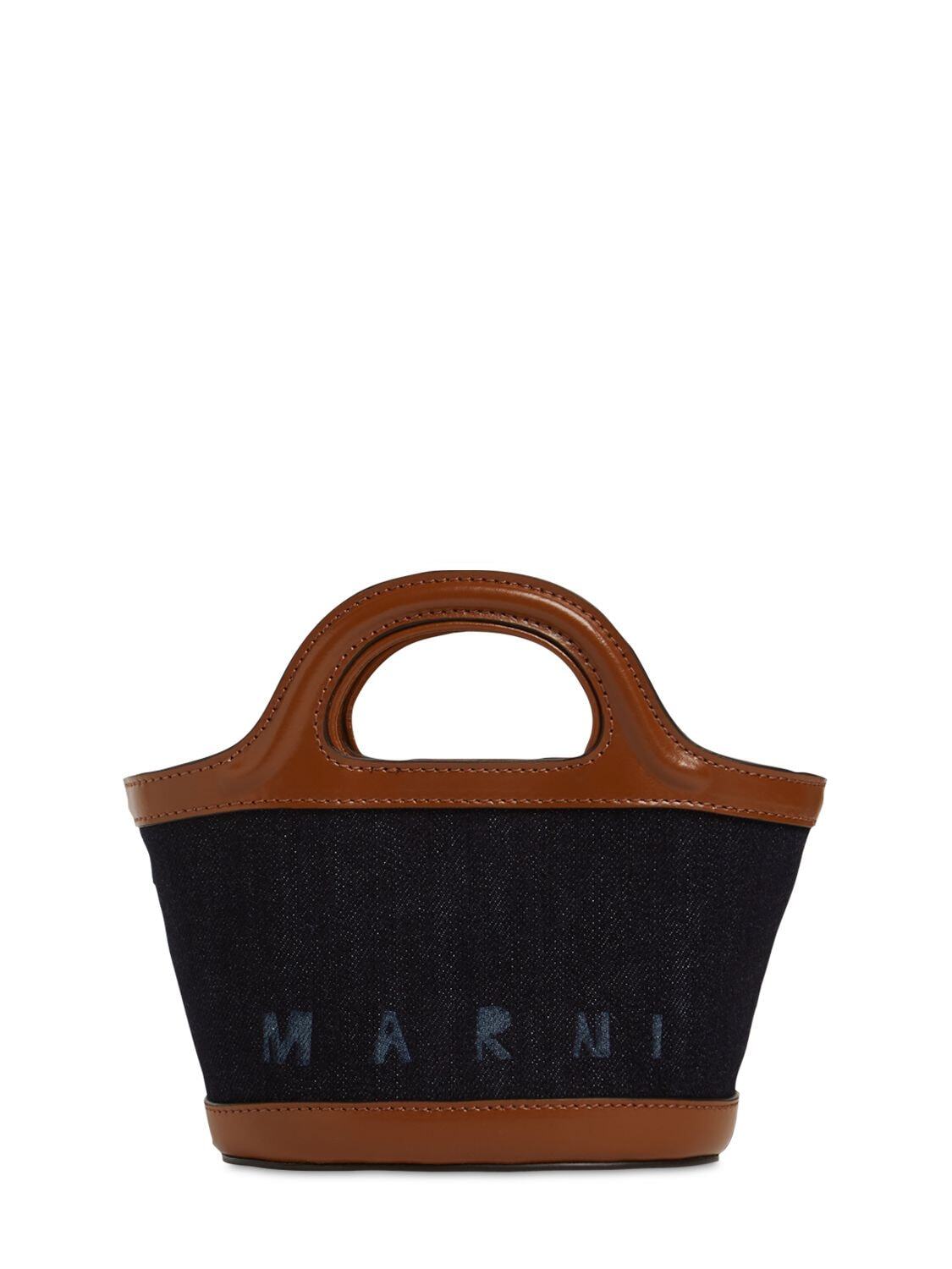 MARNI Micro Tropicalia Cotton & Leather Bag
