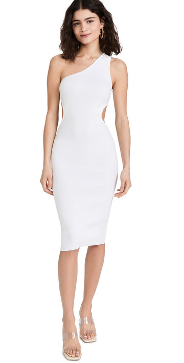 Victor Glemaud One-Shoulder Cutout Dress in white