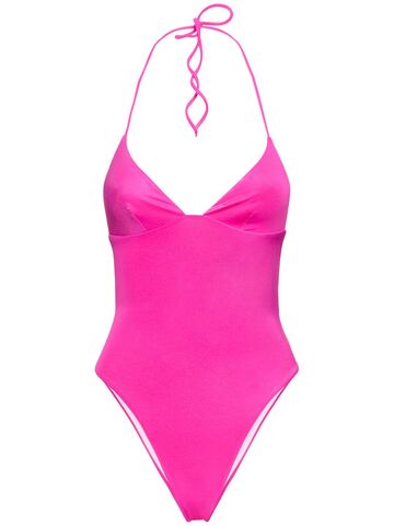 DSQUARED2 Glossy One Piece Swimsuit in fuchsia