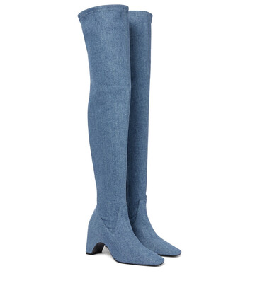 coperni denim over-the-knee boots in blue