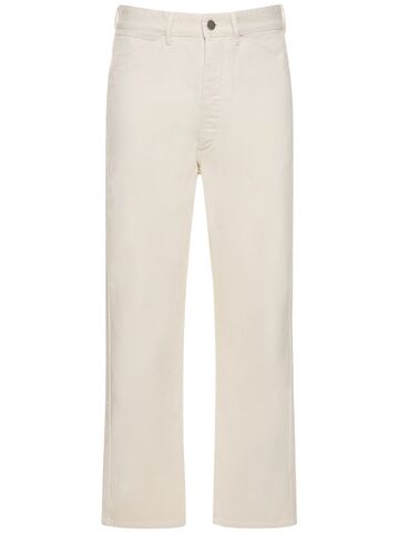 lemaire 26cm straight cotton denim jeans in white