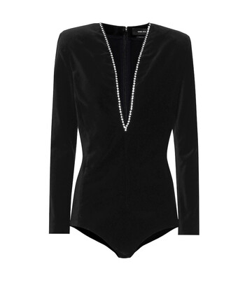 Isabel Marant Qabea embellished bodysuit in black