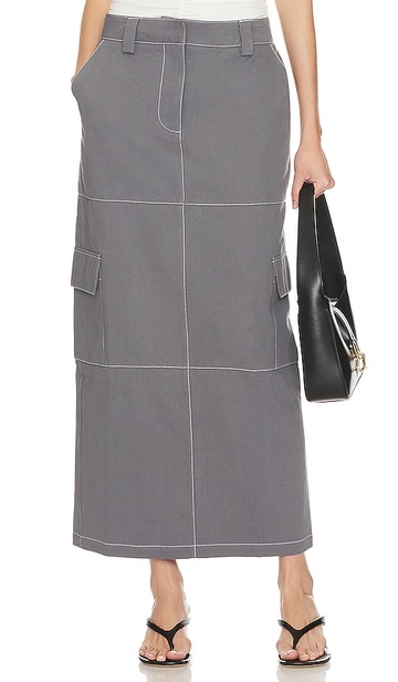 by.dyln laikon cargo maxi skirt in grey in navy