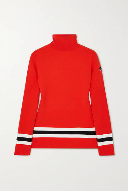 Fusalp - Judith Striped Knitted Turtleneck Sweater - Red