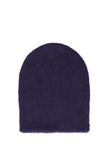 by far solid brushed alpaca blend hat in navy