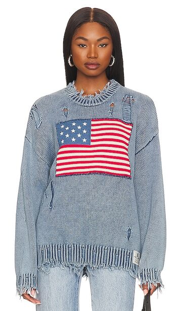 Denimist American Flag Sweater in Blue in indigo